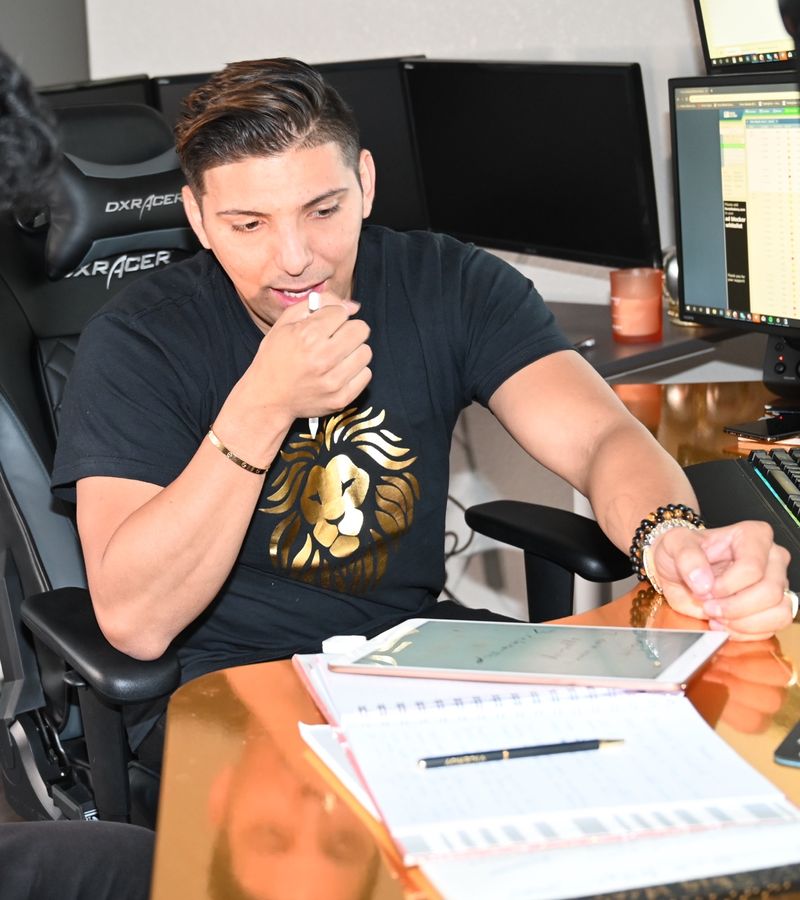 Ricky Andrade at his trading desk